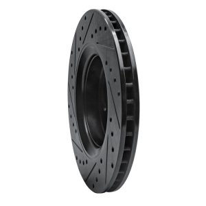 Volvo V70 Brake Rotor (1) - Front Right - R1 Concepts - Drilled & Slotted - Black - `98-`04